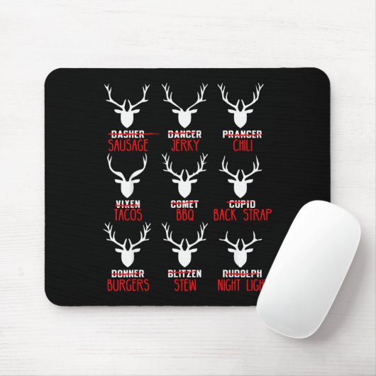 Funny Christmas Deer Hunters All Of Santa's Reinde Muismat (Met muis)