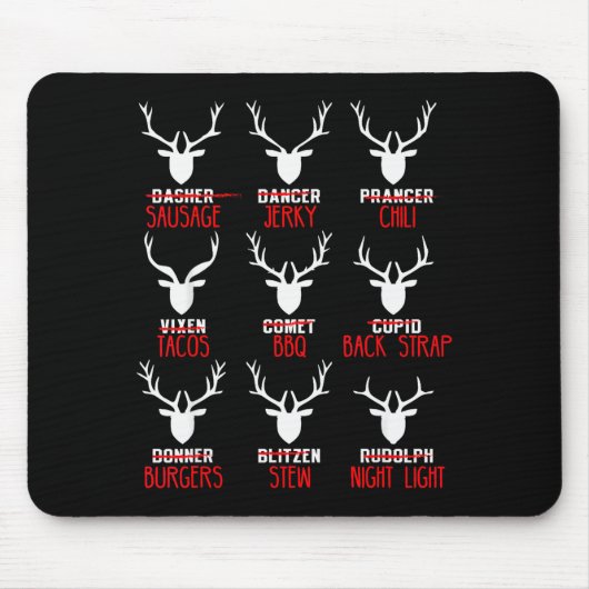 Funny Christmas Deer Hunters All Of Santa's Reinde Muismat (Voorkant)
