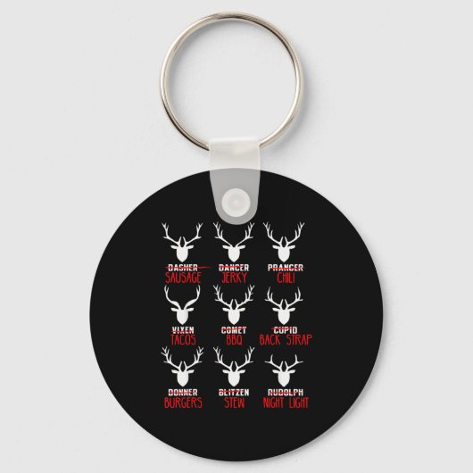 Funny Christmas Deer Hunters All Of Santa's Reinde Sleutelhanger (Voorkant)