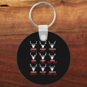 Funny Christmas Deer Hunters All Of Santa's Reinde Sleutelhanger (Voorkant)