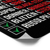 Funny Christmas Deer Hunters Santas Reindeer Meat  Poster (Hoek)