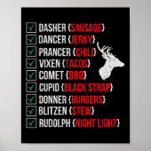 Funny Christmas Deer Hunters Santas Reindeer Meat Poster (Voorkant)