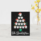 Funny Christmas Dentist Xmas Dental Oh Dentistree  Kaart (Gele Bloem)