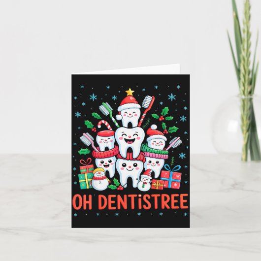 Funny Christmas Dentist Xmas Dental Oh Dentistree  Kaart (Voorkant)
