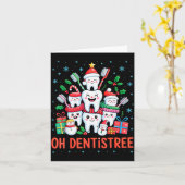 Funny Christmas Dentist Xmas Dental Oh Dentistree  Kaart (Gele Bloem)