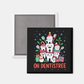 Funny Christmas Dentist Xmas Dental Oh Dentistree  Magneet (Voorkant / Achterkant)