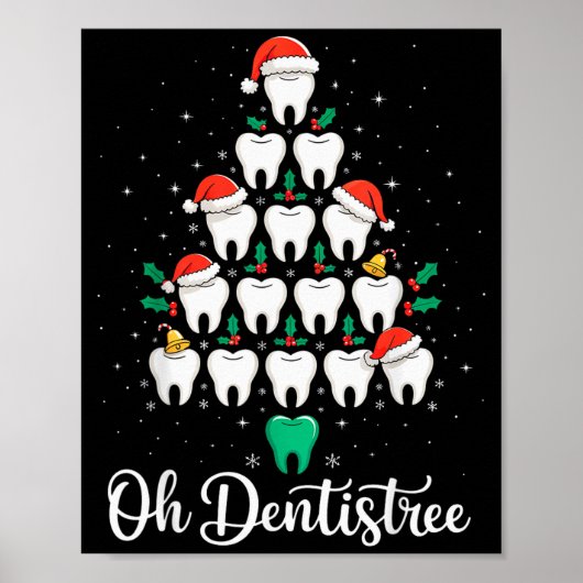 Funny Christmas Dentist Xmas Dental Oh Dentistree  Poster (Voorkant)