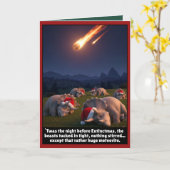 Funny Christmas dinosaur Kaart (Gele Bloem)