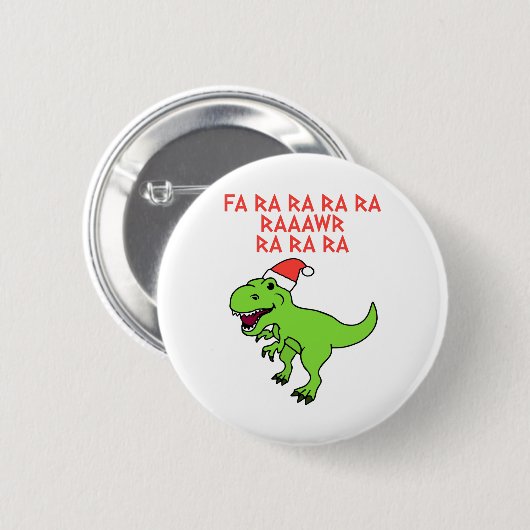 Funny Christmas Dinosaur Ronde Button 5,7 Cm (Voorkant /achterkant)