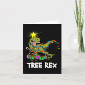 Funny Christmas Dinosaur Tree Rex Men Women Kids G Kaart (Voorkant)