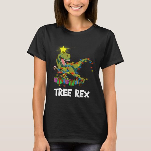 Funny Christmas Dinosaur Tree Rex Men Women Kids G T-shirt (Voorkant)
