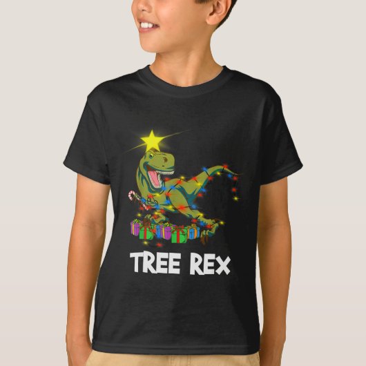Funny Christmas Dinosaur Tree Rex Men Women Kids G T-shirt (Voorkant)