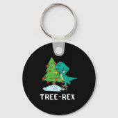 Funny Christmas Dinosaurs Christmas Tree Rex Cute  Sleutelhanger (Voorkant)