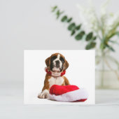 funny Christmas dog Boxer puppy Feestdagenkaart (Staand voorkant)