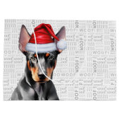 Funny Christmas Dog Doberman Pinscher Woof Words Groot Cadeauzakje (Achterkant)
