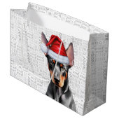 Funny Christmas Dog Doberman Pinscher Woof Words Groot Cadeauzakje (Voorkant Gekanteld)