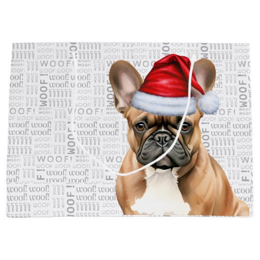 Funny Christmas Dog Frenchie Lover Holiday Groot Cadeauzakje (Voorkant)