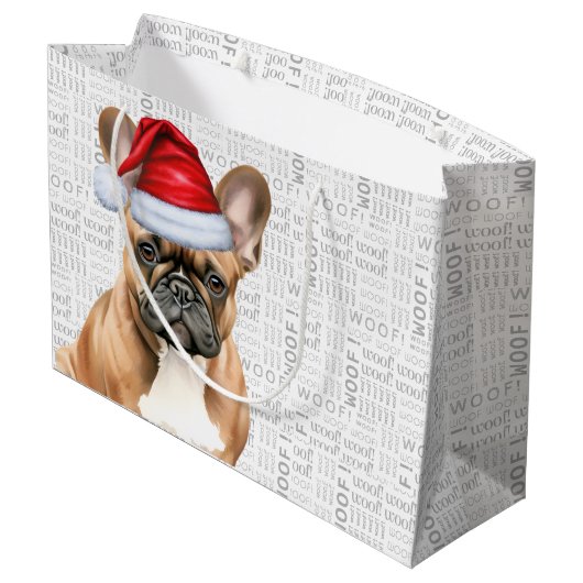 Funny Christmas Dog Frenchie Lover Holiday Groot Cadeauzakje (Achterkant Gekanteld)