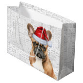 Funny Christmas Dog Frenchie Lover Holiday Groot Cadeauzakje (Voorkant Gekanteld)