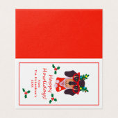 Funny Christmas Dog Holiday Leuke Dog Gevouwen Kaa Kaart (Buitenkant ongevouwen)