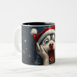 Funny Christmas dog Mugs | Merry Christmas Mug Tweekleurige Koffiemok