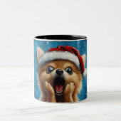 Funny Christmas dog Mugs | Merry Christmas Mug Tweekleurige Koffiemok (Center)
