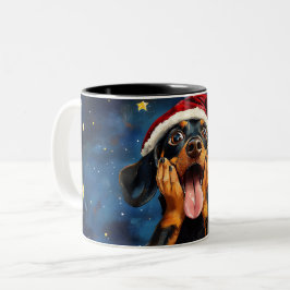 Funny Christmas dog Mugs | Merry Christmas Mug Tweekleurige Koffiemok