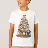 Funny Christmas Dog Tree Design T-shirt (Voorkant)