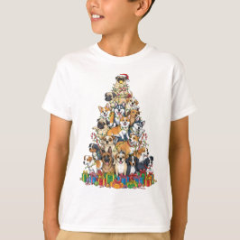 Funny Christmas Dog Tree Design T-shirt