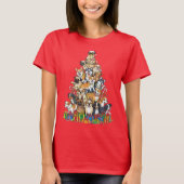 Funny Christmas Dog Tree Design T-shirt (Voorkant)