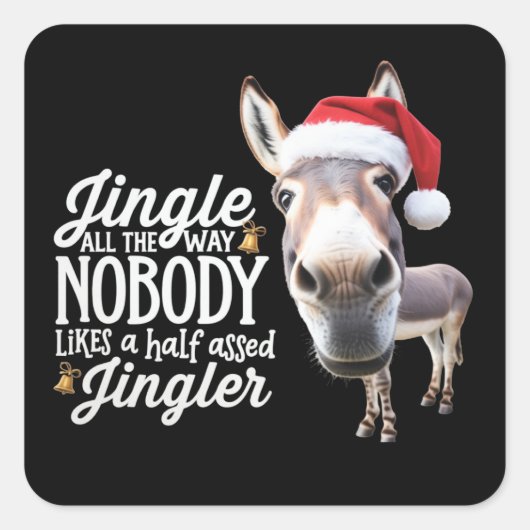 Funny Christmas Donkey Lovers Farm Holiday Animal Vierkante Sticker (Voorkant)