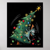 Funny Christmas Dragon Wrecking The Tree Holiday P Poster (Voorkant)