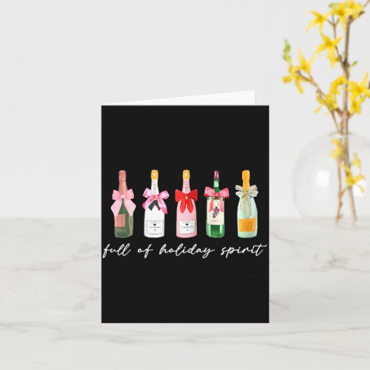 Funny Christmas Drinks Tail Champagne Holiday Srit Kaart (Gele Bloem)