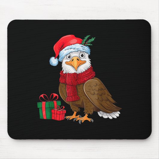Funny Christmas Eagle Patriotic Bald Eagle With Sa Muismat (Voorkant)