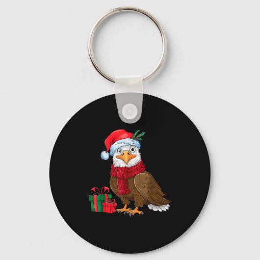 Funny Christmas Eagle Patriotic Bald Eagle With Sa Sleutelhanger (Voorkant)