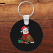 Funny Christmas Eagle Patriotic Bald Eagle With Sa Sleutelhanger (Voorkant)