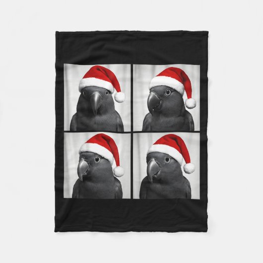 Funny Christmas Eclectus Parrot Santa Photo Booth Fleece Deken (Voorkant)