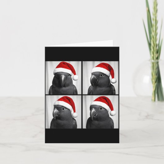 Funny Christmas Eclectus Parrot Santa Photo Booth  Kaart (Voorkant)