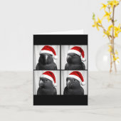 Funny Christmas Eclectus Parrot Santa Photo Booth  Kaart (Gele Bloem)