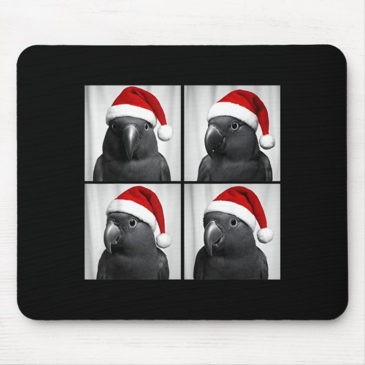 Funny Christmas Eclectus Parrot Santa Photo Booth  Muismat (Voorkant)