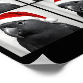 Funny Christmas Eclectus Parrot Santa Photo Booth Poster (Hoek)