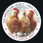 Funny Christmas Egg Carton Labels Schattige Fun Ch<br><div class="desc">Een grappig schattig kip kerst scene fotografie ontwerp. Pas deze stickers eenvoudig aan uw merk aan en voeg indien gewenst uw eigen foto toe! Ontworpen met door Zaubershirts -</div>