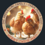 Funny Christmas Egg Carton Labels Schattige Fun Ch<br><div class="desc">Een grappig schattig kip kerst scene fotografie ontwerp. Pas deze stickers eenvoudig aan uw merk aan en voeg indien gewenst uw eigen foto toe! Ontworpen met door Zaubershirts -</div>