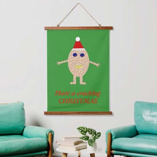 Funny Christmas Egg Funny Custom Hangend Wandkleed (Woonkamer)