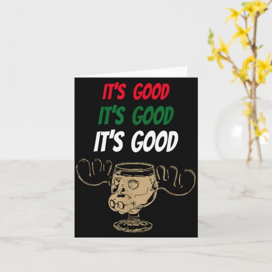 Funny Christmas Eggnog It's Good Moose Cup For Egg Kaart (Gele Bloem)