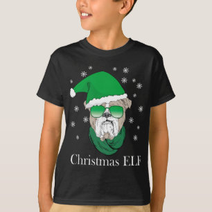 Funny Christmas Elf - Cool Bulldog in zonnebril ' T-shirt