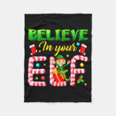 Funny Christmas Elf Design Believe In Your Elf Men Fleece Deken (Voorkant)