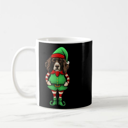 Funny Christmas Elf English Springer Spaniel Dog  Koffiemok (Links)