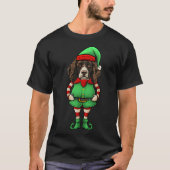 Funny Christmas Elf English Springer Spaniel Dog T-shirt (Voorkant)