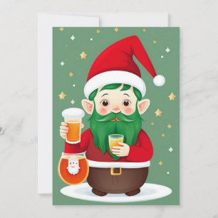 Funny Christmas Elf Flat Vakantie Kaart